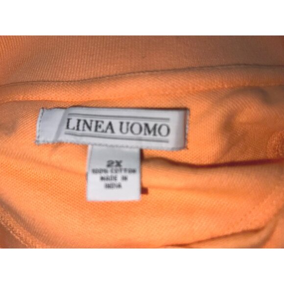 Linea Uomo 2X Mens Peach Polo Shirt Short Sleeve 100% Cotton Made In India Casua - Picture 5 of 12